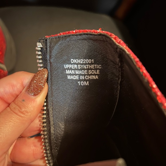 Red sequin platform boots - Picture 4 of 4